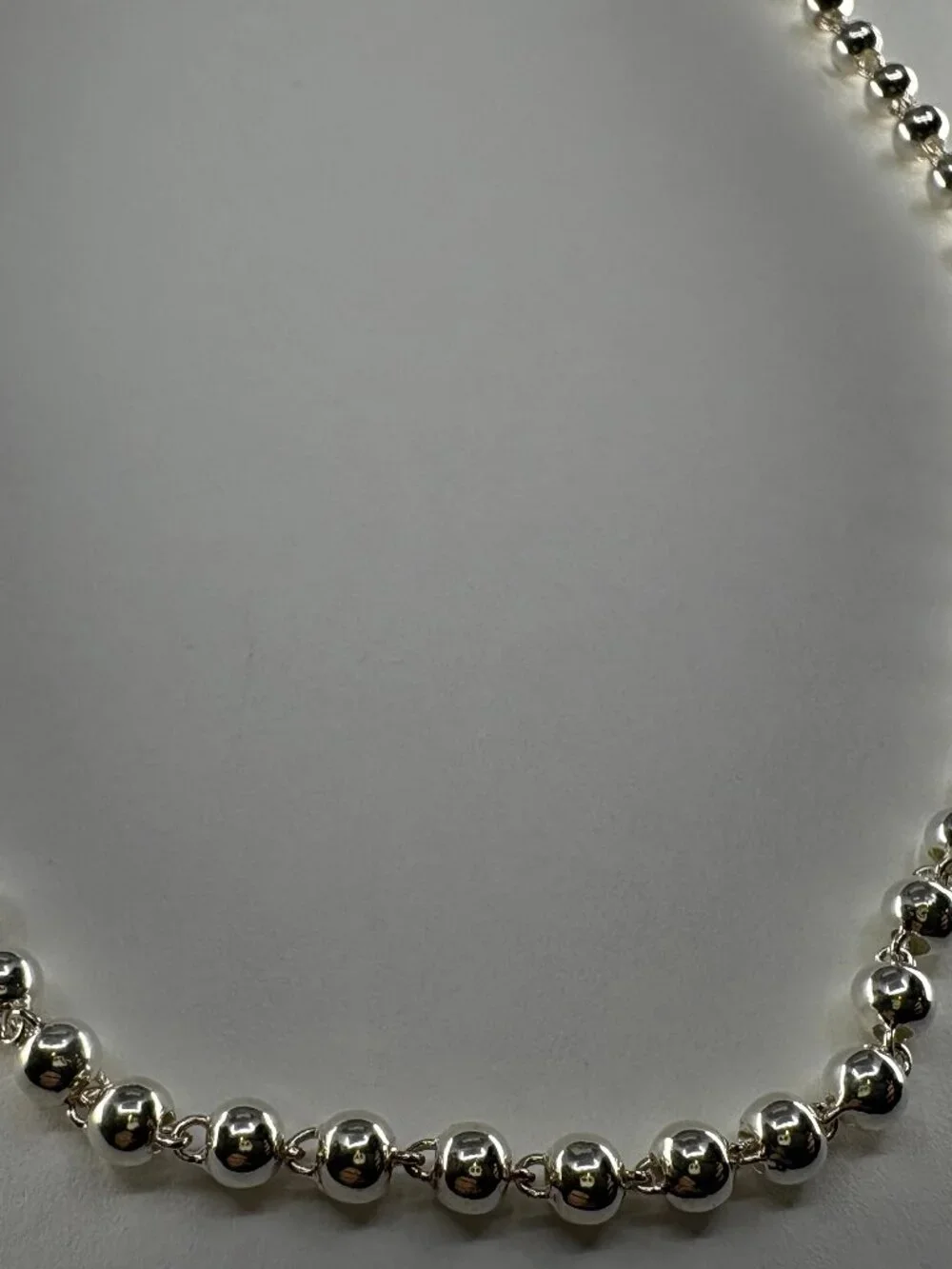 925 Sterling Silver Bead Chain Necklace 5mm Ball Choker 18